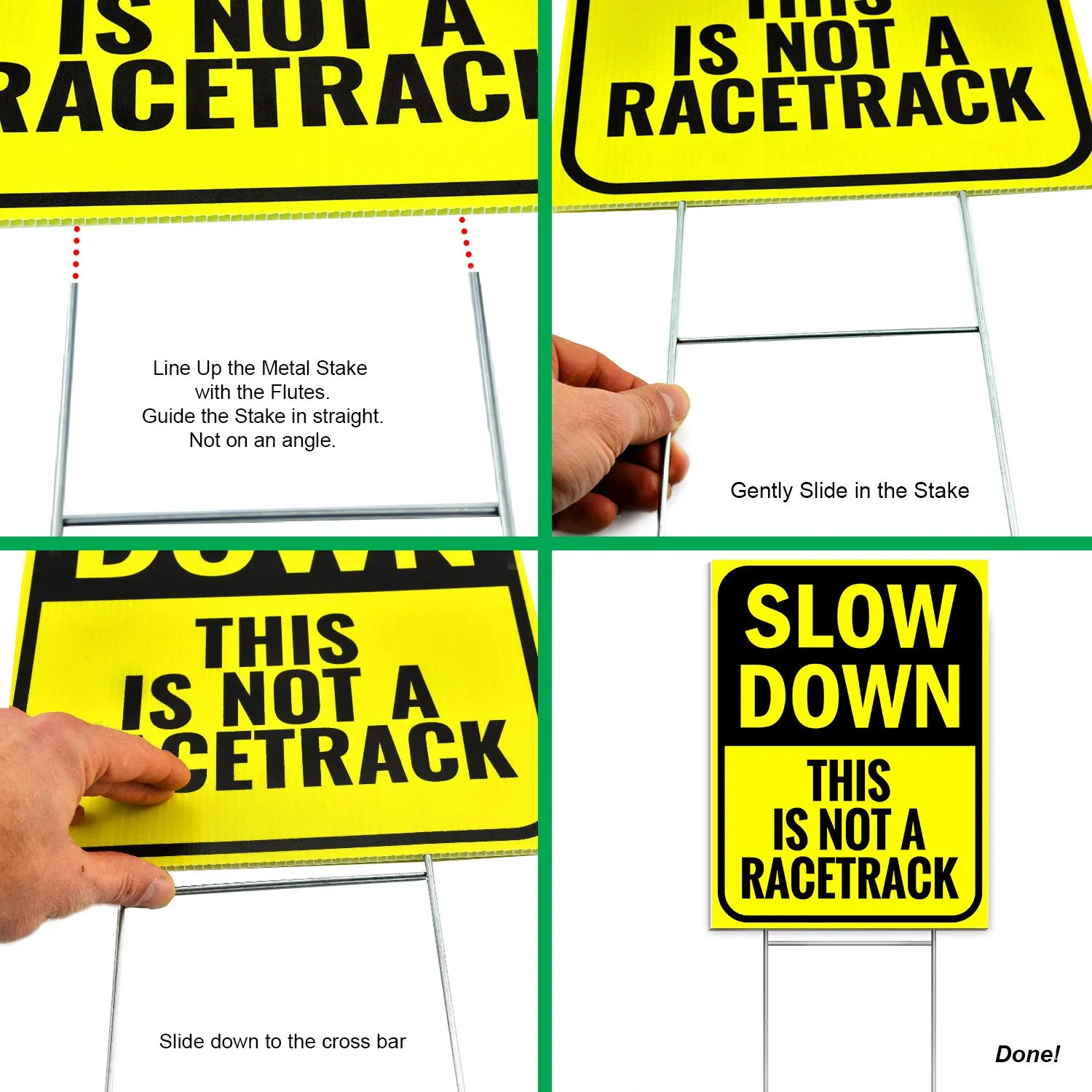 Bigtime Signs Slow Down Sign - This is Not a Racetrack - 4mm-Thick Double-Sided Coroplast
