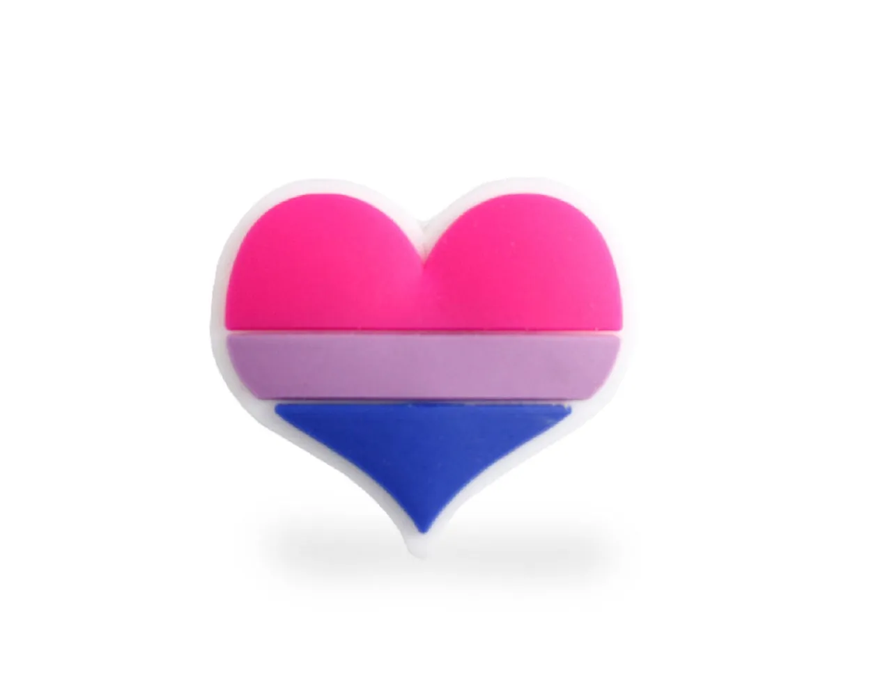 Bisexual Flag Heart Shaped Silicone Pins