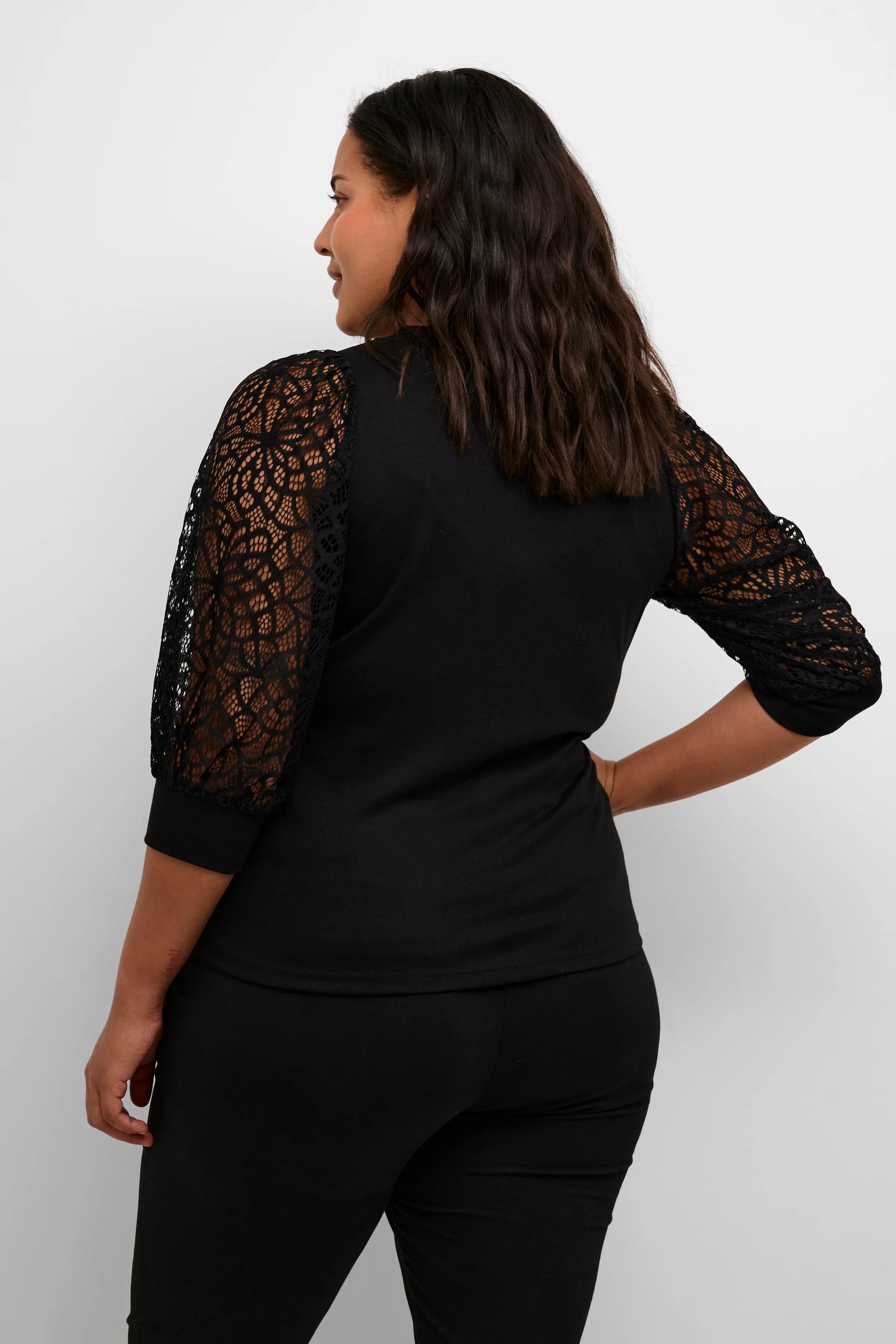 Kaffe Curve Bella Lace Top in Black